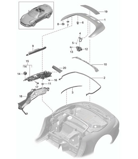Diagram 811-060 Porsche Boxster 987 S 3.2/3.4L 2005-08/08 Body