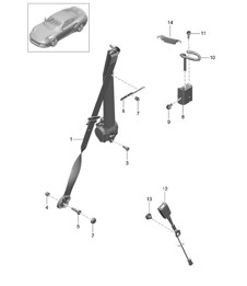 Seat belt - Front - 991 Turbo >>2016