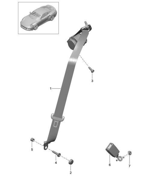 Seat belt - Rear - 991 Turbo >> 2014