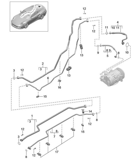 Diagram 813-025 Porsche 997 (911) MK1 2005-2008 Body