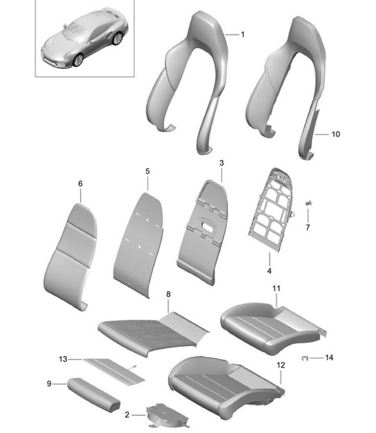 Diagram 817-023 Porsche 991 (911) MK1 2012-2016 Body