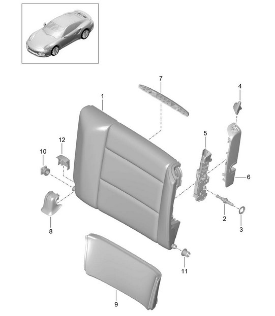 Emergency seat backrest / Accessories - COUPE - 991 Turbo / GT2 RS 2017>>