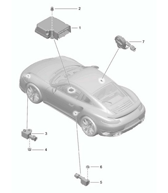 Diagram 901-005 Porsche 970.2 Panamera 4 V6 3.6L 4WD (310Hp) 2014-16 Electrical equipment