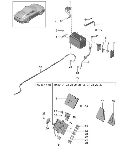 Diagram 902-006 Porsche Macan (95B) MK1 (2014-2018) Electrical equipment