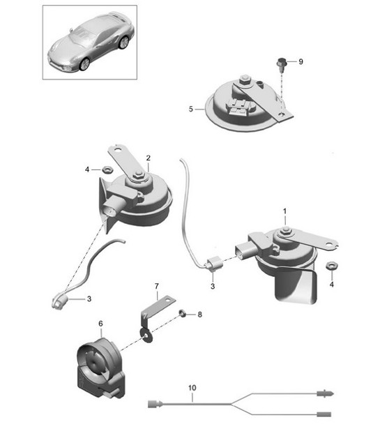 Diagram 903-001 Porsche 991 (911) MK1 2012-2016 Electrical equipment