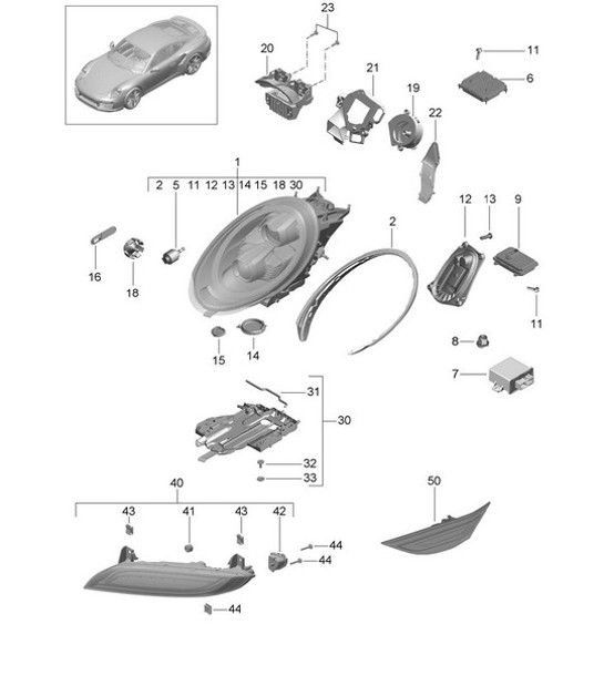 Diagram 905-003 Porsche Macan (95B) MK1 (2014-2018) Electrical equipment