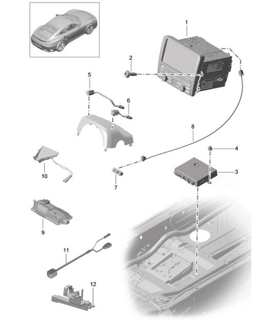 Diagram 911-000 Porsche Macan (95B) MK1 (2014-2018) Electrical equipment