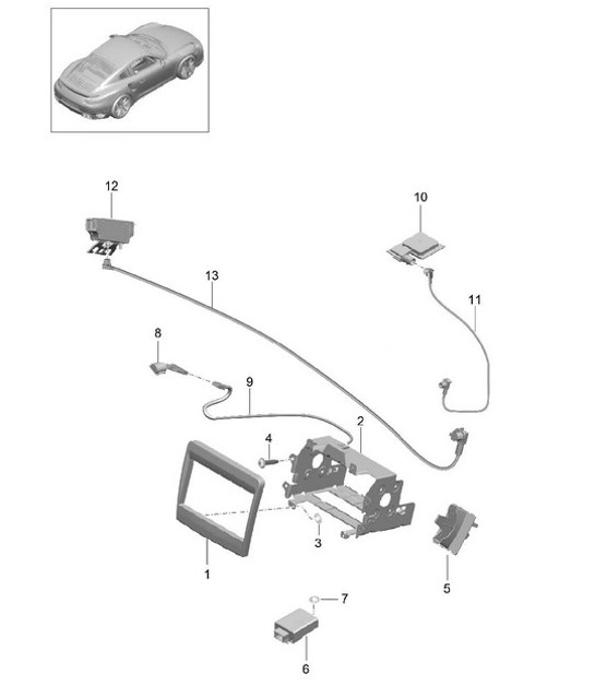 Diagram 911-001 Porsche 356 (1950-1965) Electrical equipment