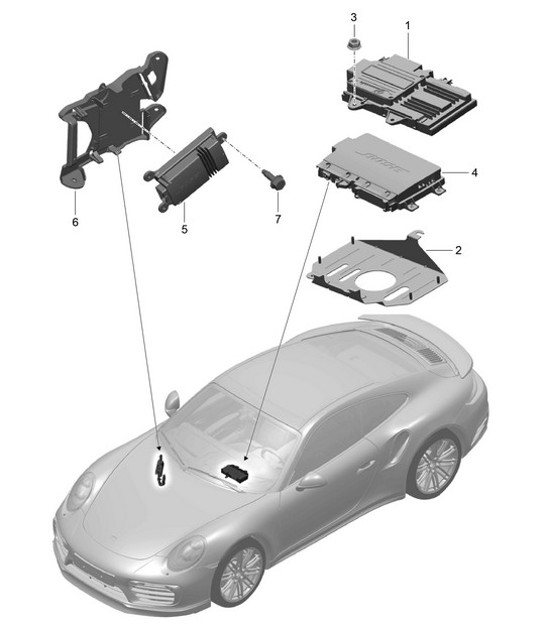 Diagram 911-011 Porsche Macan (95B) MK1 (2014-2018) Electrical equipment