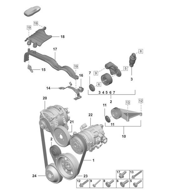 Diagram 102-200 Porsche 992 (911) MK1 2019-2024 Engine