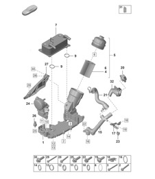 Oil filter / Console / Engine oil  992.1 Carrera 2019 - 2024