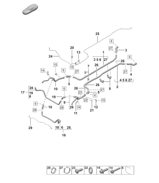 Diagram 105-300 Porsche 970.1 Panamera 4S V8 4.8L 2009-13 Engine
