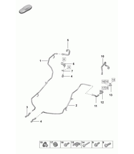 Diagram 105-500 Porsche Macan (95B) MK1 (2014-2018) Engine