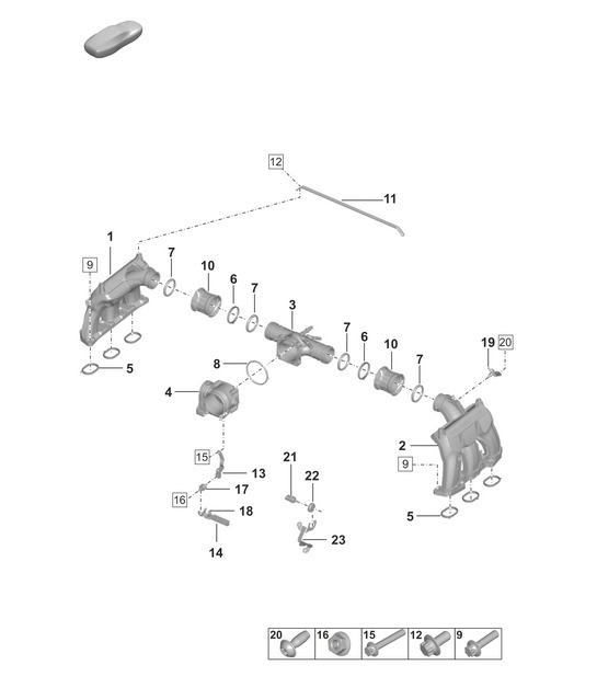 Intake air distributor / Throttle valve  992.1 Carrera 2019 - 2024