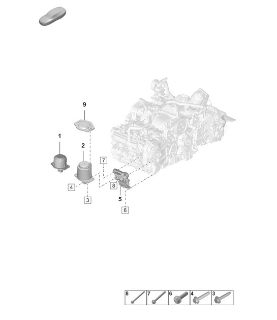Engine lifting tackle  992.1 Carrera 2019 - 2024