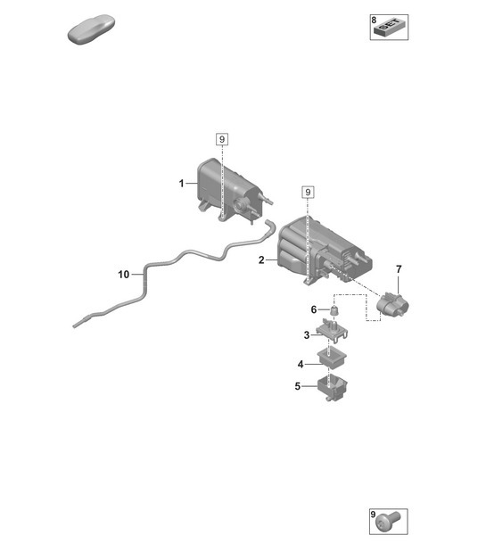 Diagram 201-200 Porsche Macan (95B) MK1 (2014-2018) Fuel System, Exhaust System