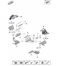 Exhaust gas turbocharger / Exhaust manifold  992.1 Carrera 2019 - 2024
