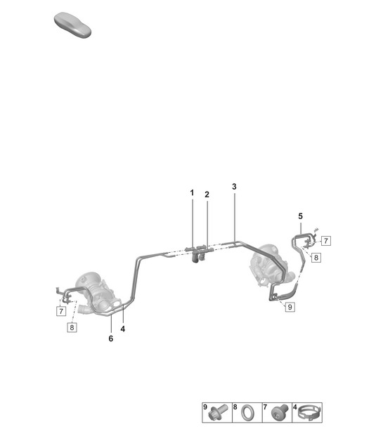 Exhaust gas turbocharger /  Coolant pipe  992.1 Carrera 2019 - 2024