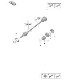 Drive shaft / Front axle (PR:1X1 - Four-wheel drive) 992.1 Carrera 2019 - 2024