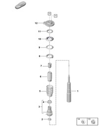 Suspension / Shock absorber For vehicles with adaptive suspension (PR:1X1, 1X2, A8C, A8F, 1BH, 1BV, 2UH)  992.1 Carrera 2019 - 2024