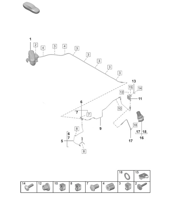 Adaptive suspension /  Hydraulic line (PR:2UH - Controlled suspension system)  992.1 Carrera 2019 - 2024