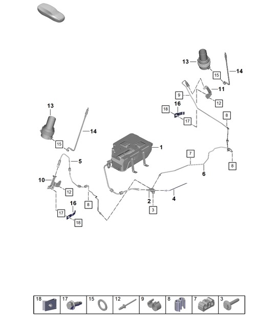 Adaptive suspension / Hydraulic line (PR:2UM - Chassis with increased ride height 2) 992.1 Carrera 2019 - 2024