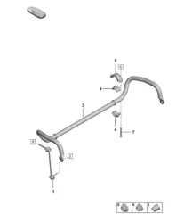 Anti-roll bar / Coupling rod (PR:1P0+K8K) 992.1 Carrera CABRIOLET 2019 - 2024