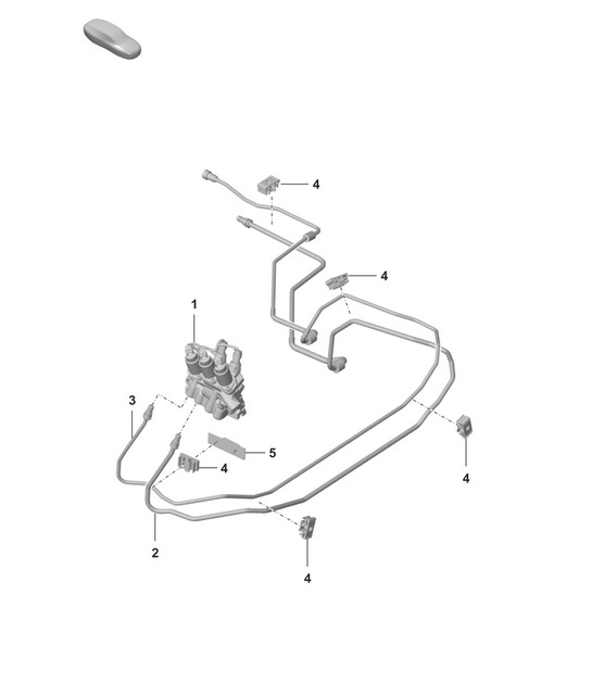 Hydraulic line /  Front end /  PDCC (PR:1P7 - Anti-roll bar, active body control)  992.1 Carrera 2019 - 2024