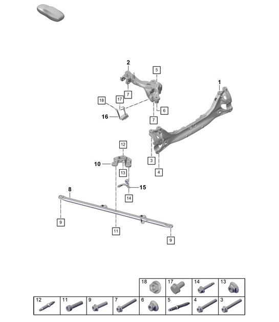 Diagram 501-007 Porsche 997 MK1 GT3 / GT3 RS 2007-09 Rear Axle