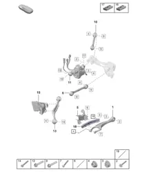 Rear axle / Wishbone / Rear axle steering (PR:0N5 - Standard rear axle)  992.1 Carrera 2019 - 2024