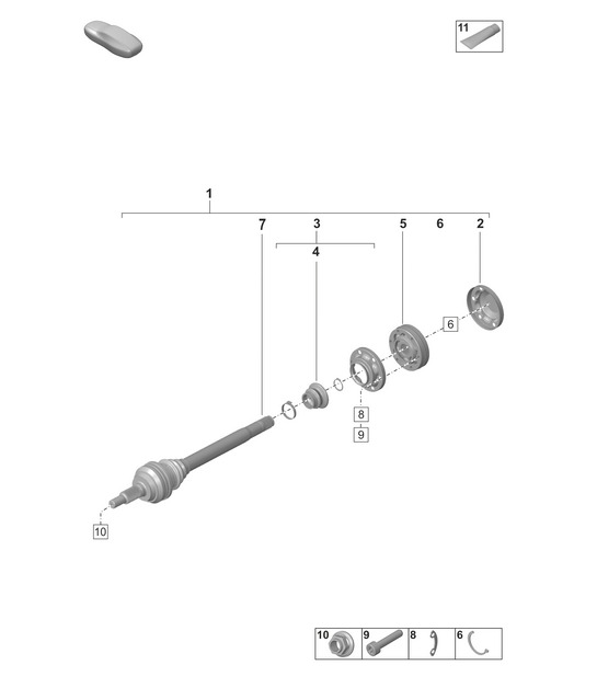 Drive shaft (PR:G1F, G1G, G1L, G1M) 992.1 Carrera 2019 - 2024