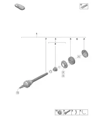 Drive shaft (PR:G1F, G1G, G1L, G1M) 992.1 Carrera 2019 - 2024