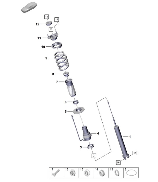 Suspension / Shock absorbers - For vehicles with adaptive
suspension (PR:1BM, 2UM, E7S) 992.1 DAKAR 2019 - 2024