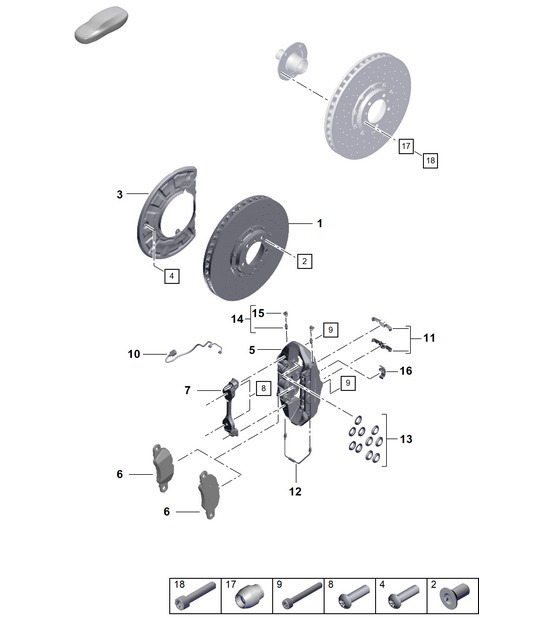 Diagram 602-010 Porsche 992 (911) MK1 2019-2024 Wheels, Brakes