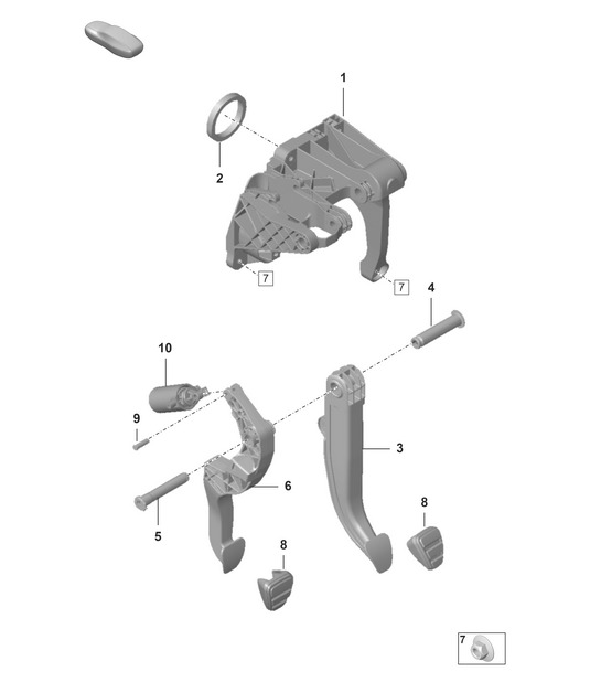 Brake and clutch pedals / cluster - 7-speed manual  transmission - (PR:G1L, G1M)  992.1 Carrera 2019 - 2024