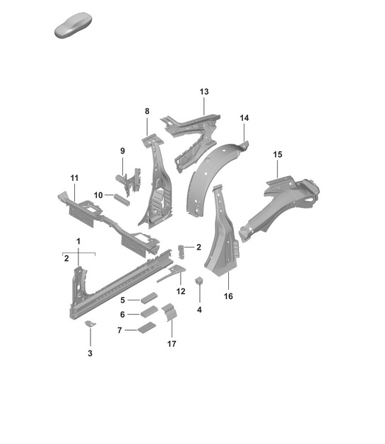 Sill / Side part - Coupe - INNER - 992.1 Carrera 2019 - 2024