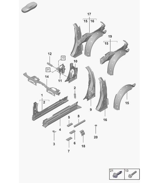 Diagram 801-520 Porsche 971.2 Panamera 4 E-Hybrid 2.9L V6 2021-23 
