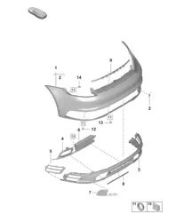 Bumper with: Accessories - REAR - Sport Design Package - (Basic / Model: USA / CHINA) 992.1 Carrera 2019 - 2024