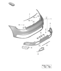 Bumper with: Accessories - REAR - Sport exhaust system - (Model: ECE)  992.1 Carrera 2019 - 2024