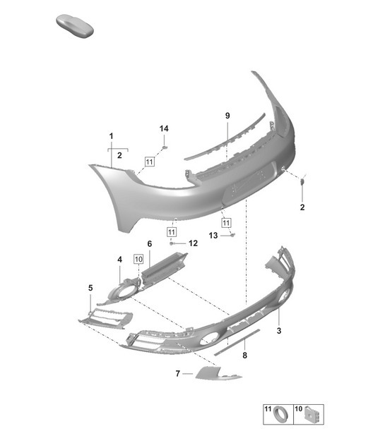 Diagram 802-621 Porsche 997 MK1 Carrera 2 3.6L 2005-08 Body