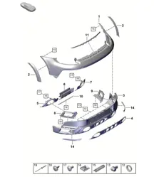 Bumper with: Accessories - REAR -  911 Dakar (PR:E7S) - (Model ECE) 992.1 Carrera 2019 - 2024