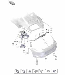Bumper Fasteners - REAR -  911 Dakar (PR:E7S)  992.1 Carrera 2019 - 2024