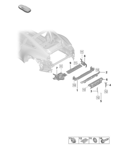 Diagram 802-800 Porsche Cayenne 9PA (955) 2003-2006 Body