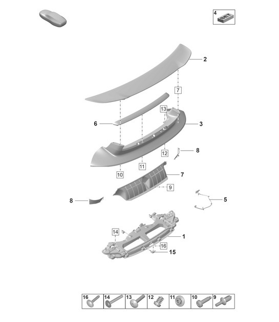 Diagram 803-200 Porsche 997 MK1 Carrera 4S 3.8L 2005-08 Body