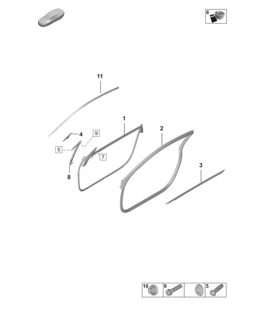 Diagram 804-100 Porsche Macan (95B) MK1 (2014-2018) Body