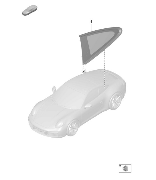 Side window - Coupe - 992.1 Carrera 2019 - 2024