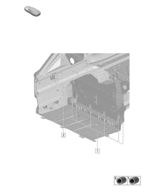 Cross member below boot floor / boot floor plate - FRONT -  992.1 Carrera 2019 - 2024