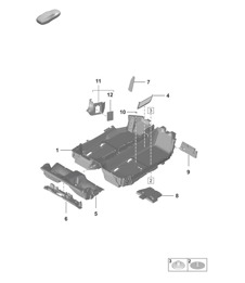 Flooring (carpet) trims - COUPE (PR:K8C) - 992.1 Carrera 2019 - 2024