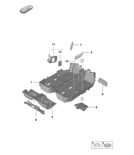 Flooring (carpet) trims - Targa (PR:K5T) - 992.1 Carrera 2019 - 2024