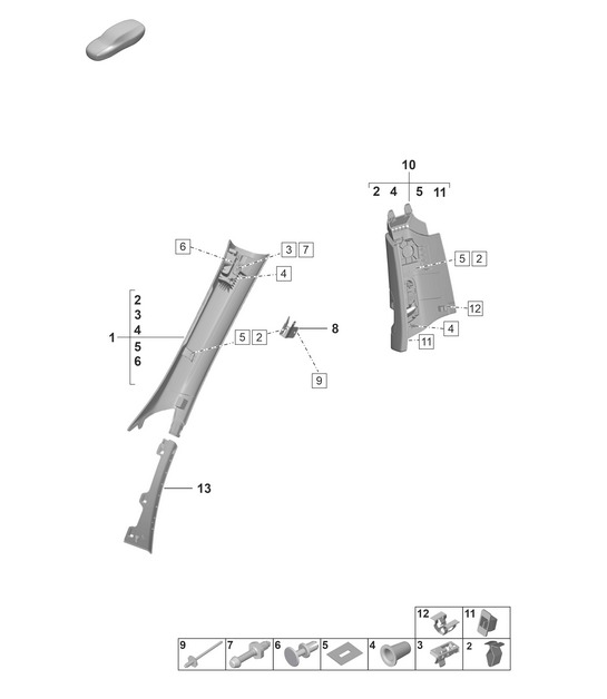 A-pillar trim / B-pillar trim - COUPE - 992.1 Carrera 2019 - 2024